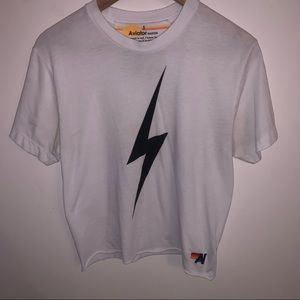 Aviator nation white lightning bolt tee. Bolt Graphic Boyfriend Tee